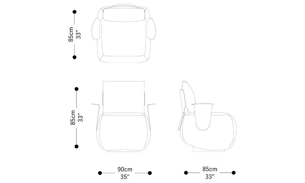 Image of the main dimensions of the product